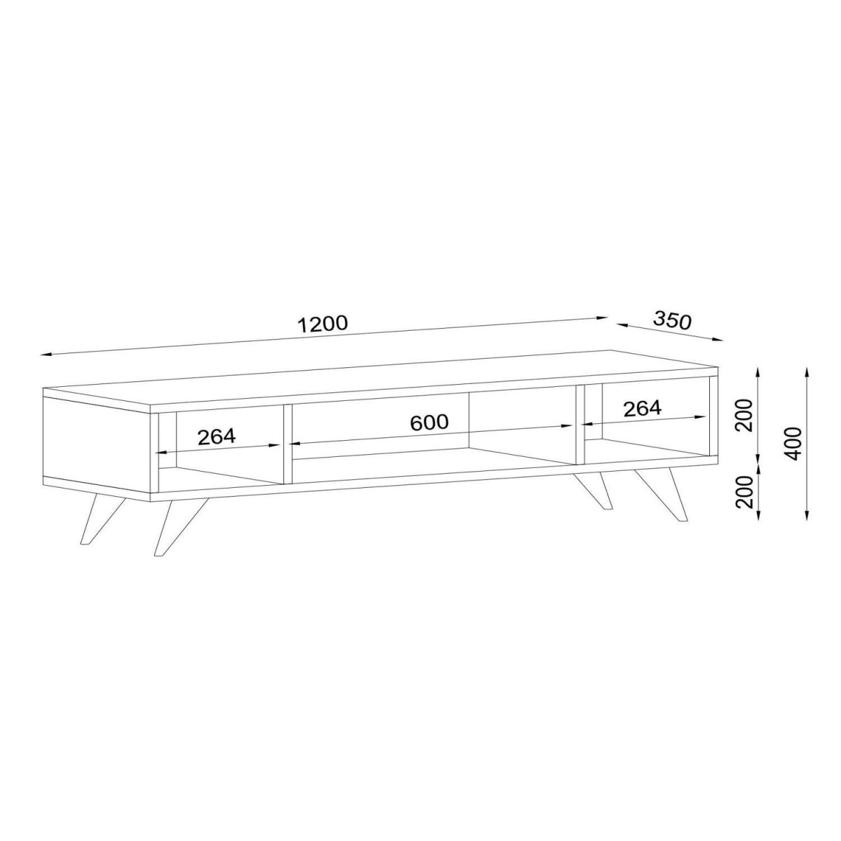 Έπιπλο Τηλεόρασης ArteLibre Samos Σκούρο Καφέ 120x35x40cm