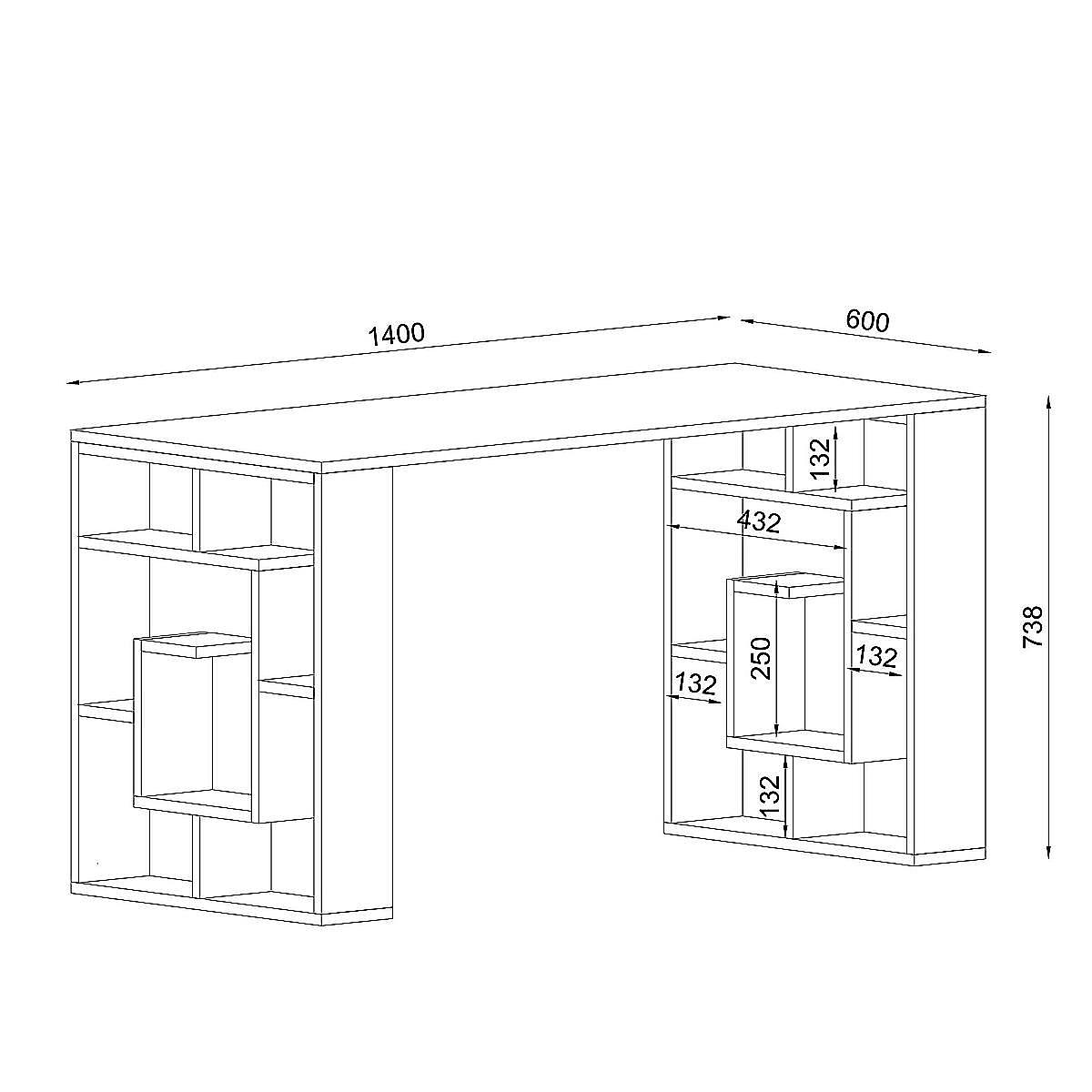 Γραφείο ArteLibre LINE Λευκό Μοριοσανίδα/Μελαμίνη 140x60x74cm