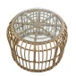 Τραπεζάκι Κήπου ArteLibre ALBIUS Φυσικό Rattan/Μέταλλο/Γυαλί Φ50x35cm