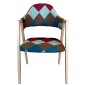 Καρέκλα Τραπεζαρίας ArteLibre SOLANA Patchwork Ύφασμα/Μέταλλο 51x51x81cm