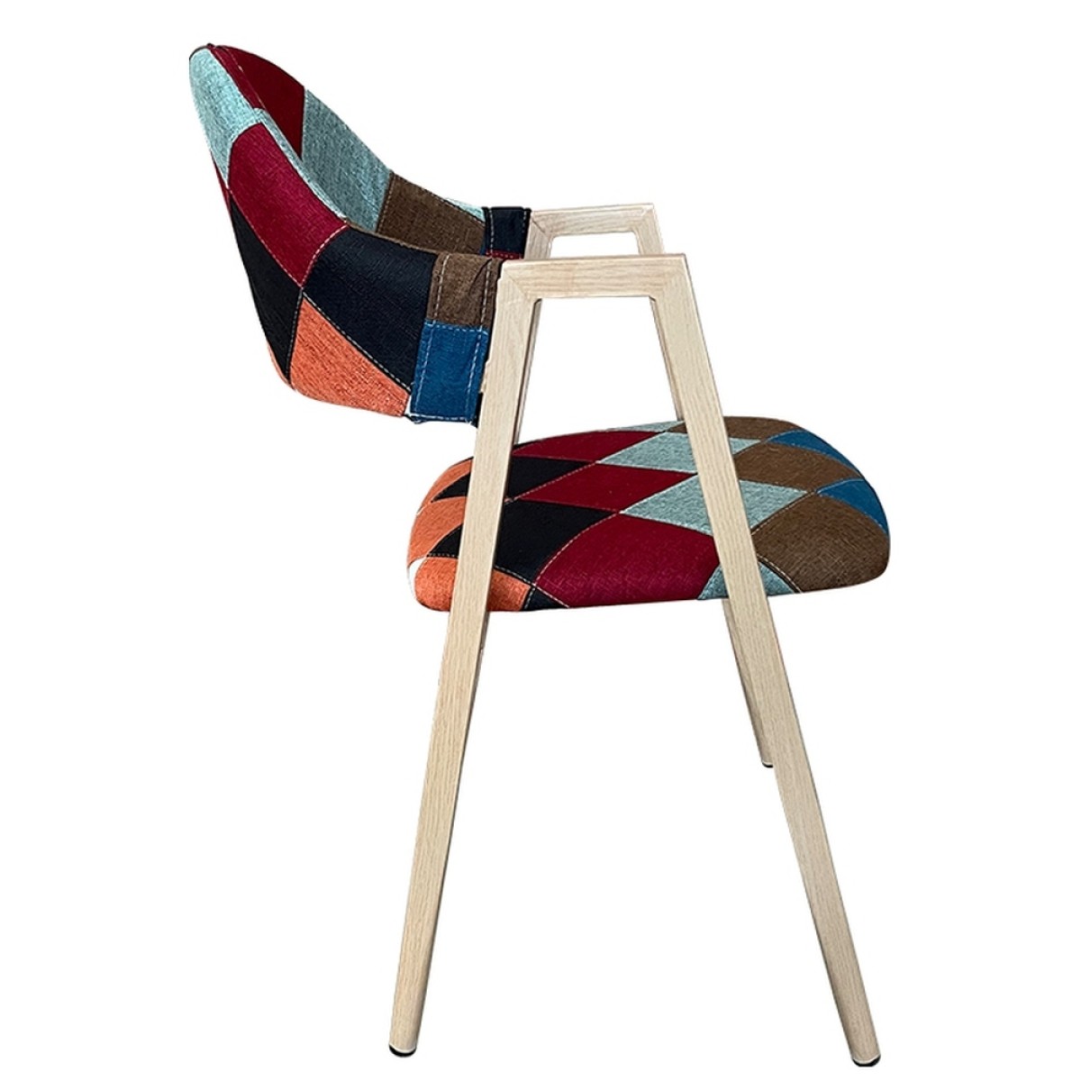 Καρέκλα Τραπεζαρίας ArteLibre SOLANA Patchwork Ύφασμα/Μέταλλο 51x51x81cm