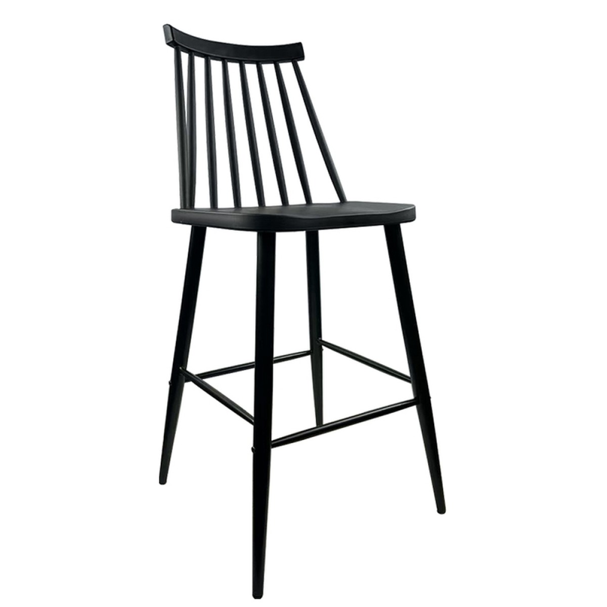 Σκαμπό Bar ArteLibre MARANTA Μαύρο PP/Μέταλλο 45x46x97cm