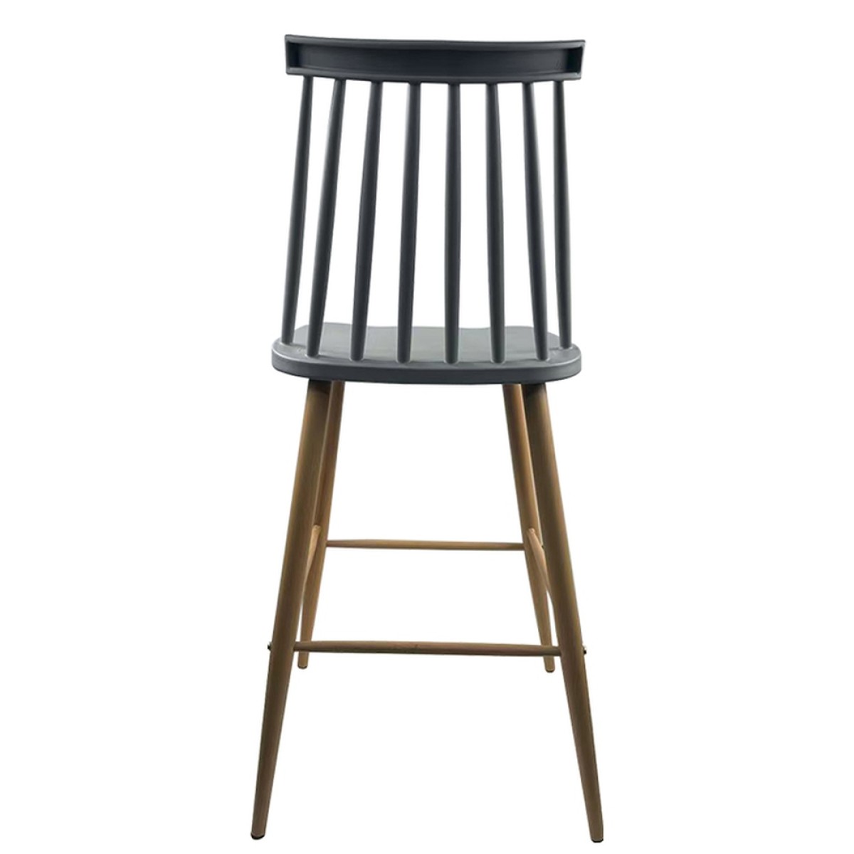Σκαμπό Bar ArteLibre MARANTA Γκρι/Φυσικό PP/Μέταλλο 45x46x97cm
