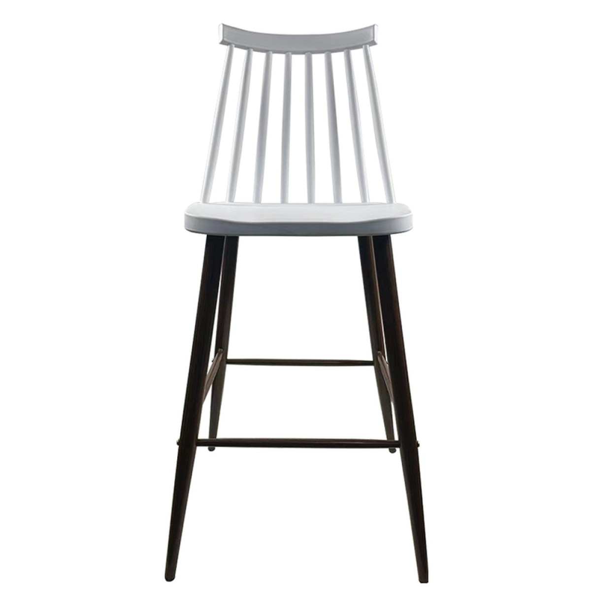 Σκαμπό Bar ArteLibre MARANTA Λευκό/Καρυδί PP/Μέταλλο 45x46x97cm