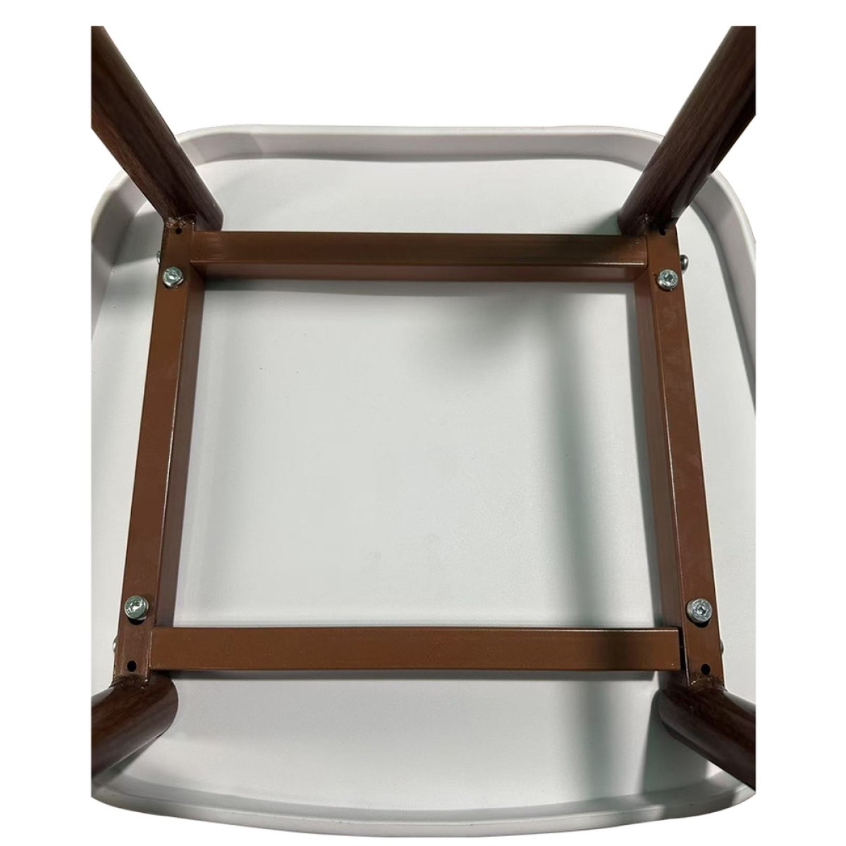 Σκαμπό Bar ArteLibre MARANTA Λευκό/Καρυδί PP/Μέταλλο 45x46x97cm