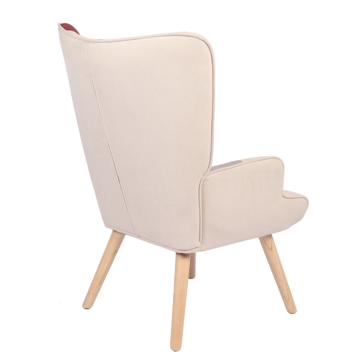 Πολυθρόνα ArteLibre BRIAR Μπορντό/Γκρι Patchwork Ύφασμα/Ξύλο 73x69x96cm
