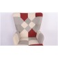 Πολυθρόνα ArteLibre BRIAR Μπορντό/Γκρι Patchwork Ύφασμα/Ξύλο 73x69x96cm