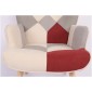 Πολυθρόνα ArteLibre BRIAR Μπορντό/Γκρι Patchwork Ύφασμα/Ξύλο 73x69x96cm