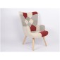 Πολυθρόνα ArteLibre BRIAR Μπορντό/Γκρι Patchwork Ύφασμα/Ξύλο 73x69x96cm