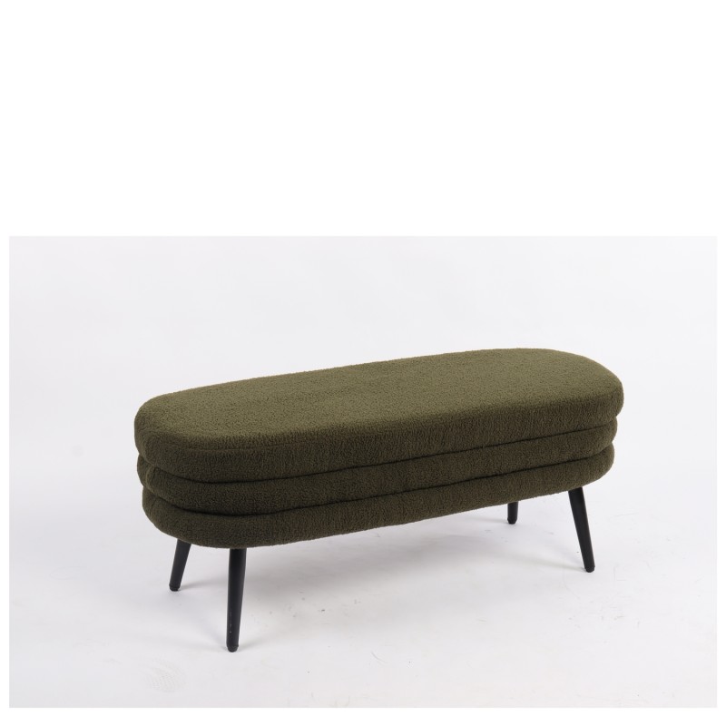 Παγκάκι Ottoman ArteLibre TONDO Πράσινο Ύφασμα Teddy/Μέταλλο 42x112x44cm