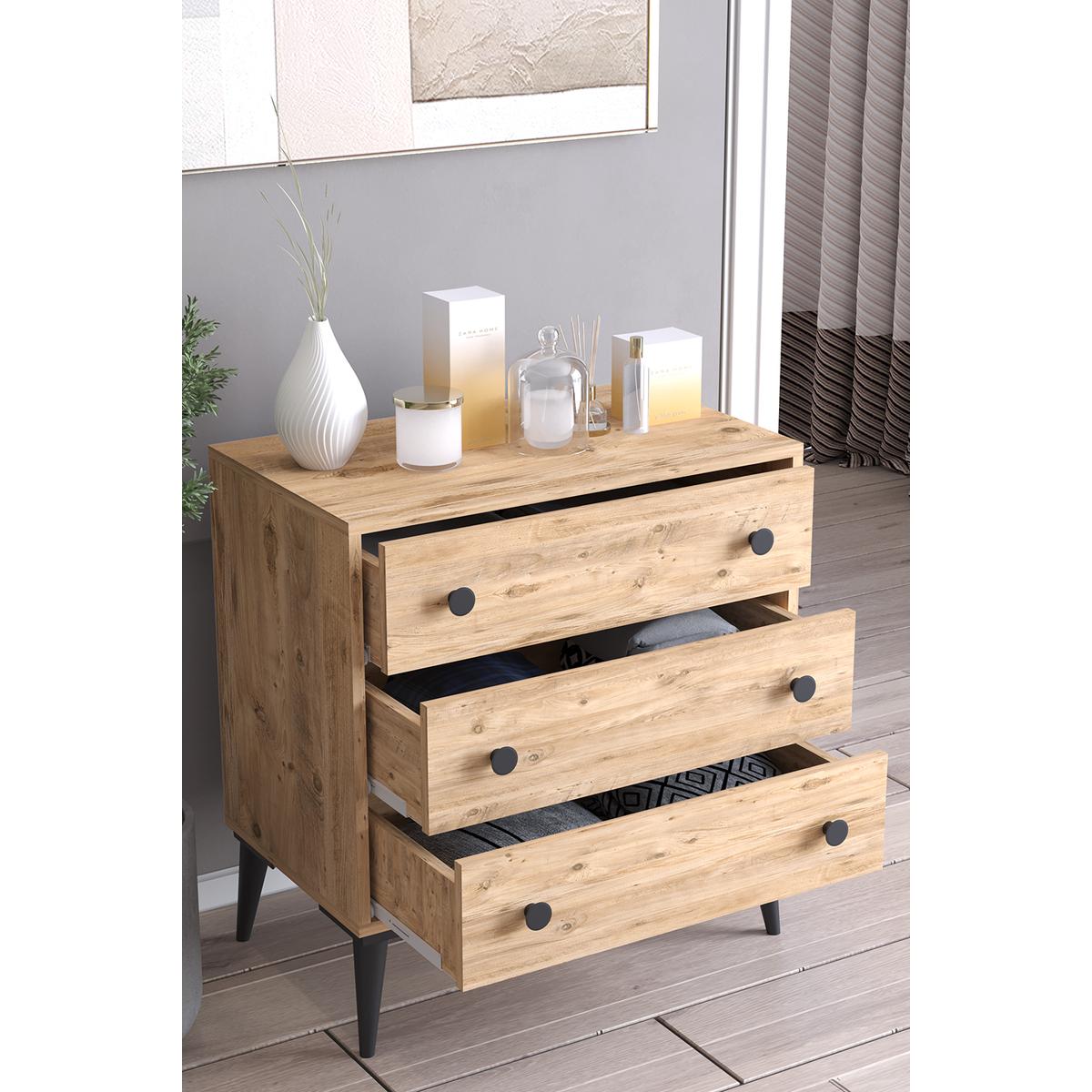 Συρταριέρα ArteLibre AMARI Δρυς Μοριοσανίδα 72x43x79cm