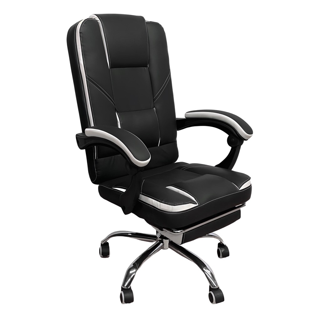 Καρέκλα Γραφείου OPTISEAT Μαύρο/Λευκό PVC/Μέταλλο 67x65x105-115cm