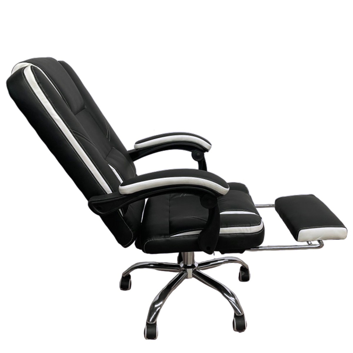 Καρέκλα Γραφείου OPTISEAT Μαύρο/Λευκό PVC/Μέταλλο 67x65x105-115cm