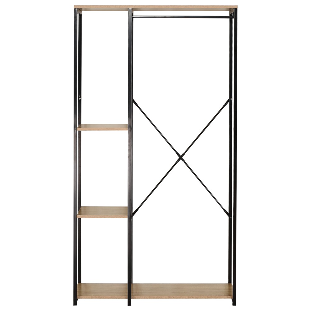 Κρεμάστρα Δαπέδου ArteLibre BINARY Δρυς/Μαύρο Μοριοσανίδα/Μέταλλο 90x40x167cm