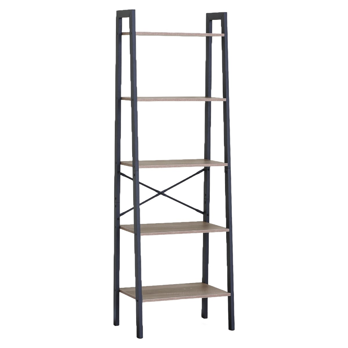 Ραφιέρα ArteLibre TARNOX Με 5 Ράφια Δρυς/Μαύρο MDF/Μέταλλο 56x37.8x172.2cm