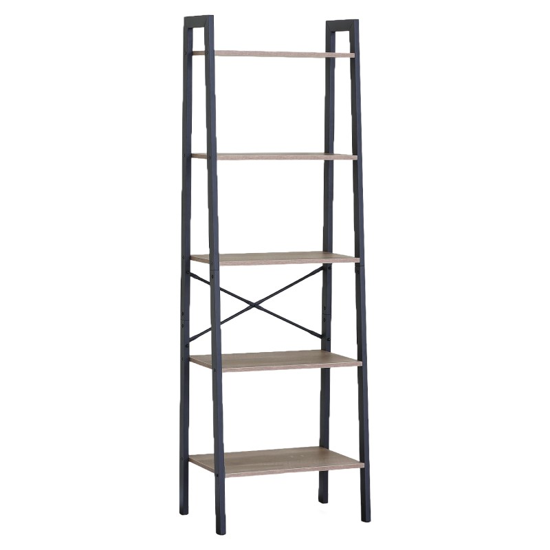 Ραφιέρα ArteLibre TARNOX Με 5 Ράφια Δρυς/Μαύρο MDF/Μέταλλο 56x37.8x172.2cm