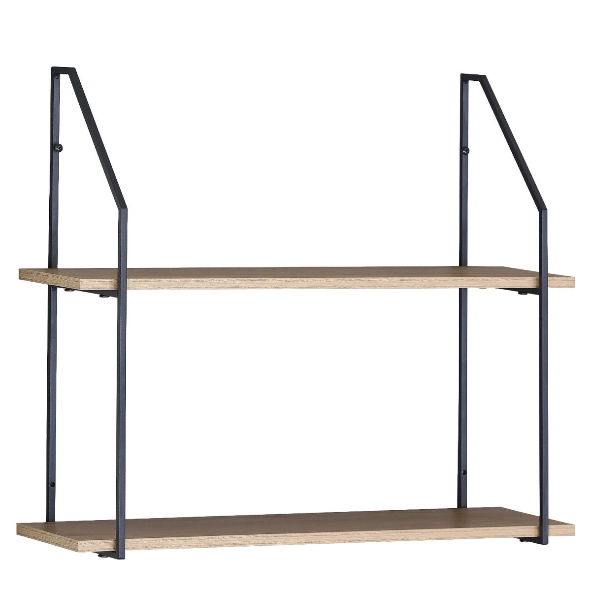 Ραφιέρα Τοίχου ArteLibre OLVAN Δρυς/Μαύρο MDF/Μέταλλο 65x20x52cm