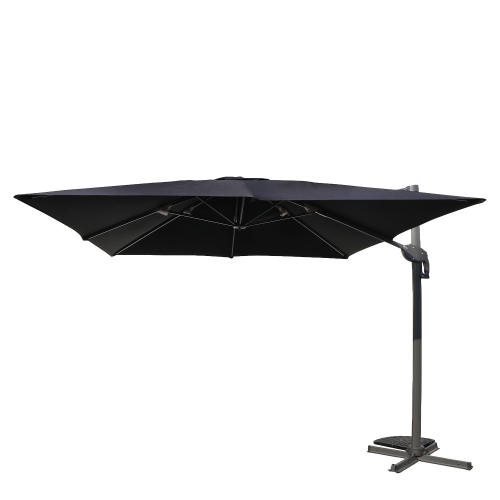 Ομπρέλα Κήπου ArteLibre VALENA Μαύρο/Γκρι Αλουμίνιο/Polyester Φ3x3m