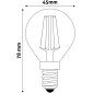 Avide LED Filament Σφαιρική 7W E14 360° Θερμό 2700K Υψηλής Φωτεινότητας