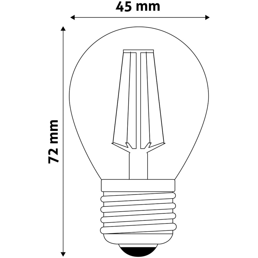 Avide LED Filament Σφαιρική 4W E27 360° Θερμό 2700K