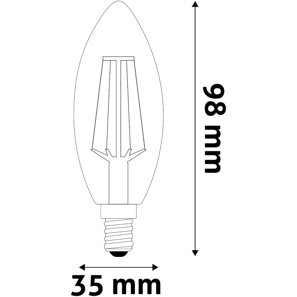 Avide LED Filament Κερί 6W E14 360° Θερμό 2700K Υψηλής Φωτεινότητας