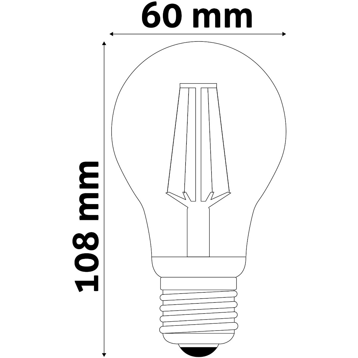 Avide LED Filament Κοινή  3.8W E27 Θερμό 3000K Super Υψηλής Φωτεινότητας