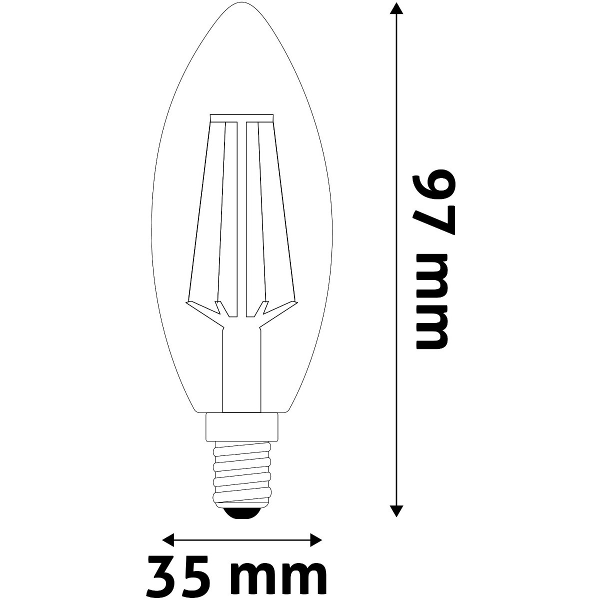 Avide LED White Filament Candle 4.5W E14 NW 4000K