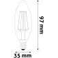 Avide LED White Filament Candle 4.5W E14 NW 4000K
