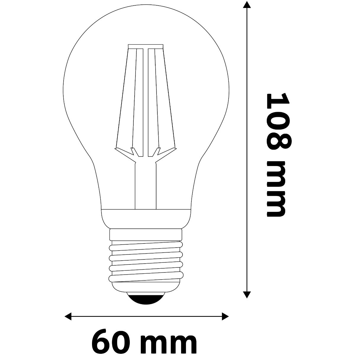 Avide LED White Filament Globe 10.5W E27 WW 2700K