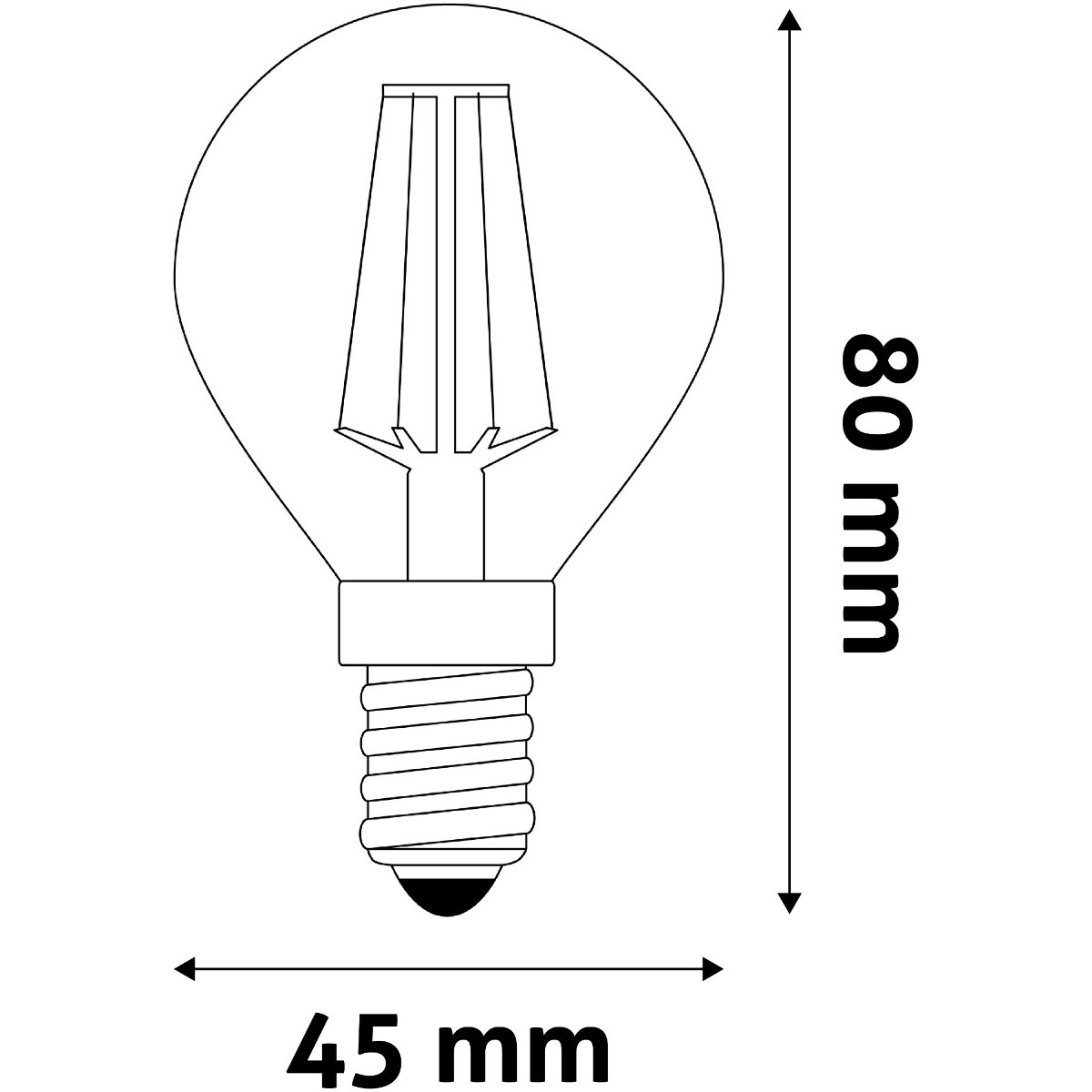 Avide LED White Filament Mini Globe 4.5W E14 WW 2700K