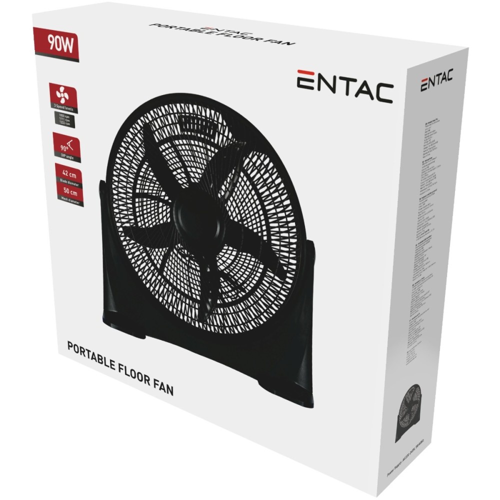 Entac Portable Floor Fan 90W