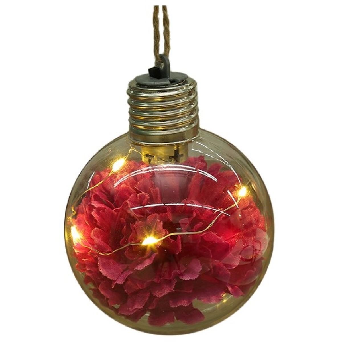 Artezan Christmas Mini LED Flower Ball 8cm Dark Red 1pcs/box