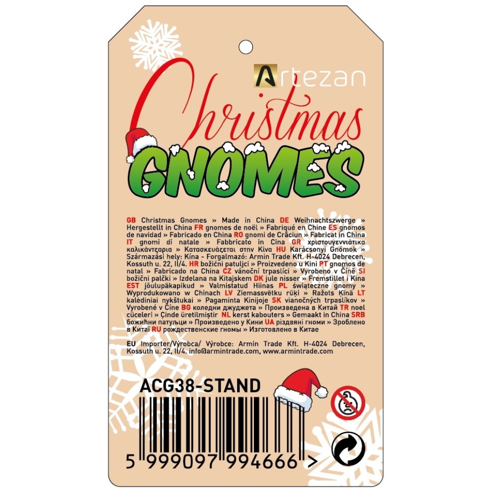 Artezan Christmas Gnome 38cm-Standing