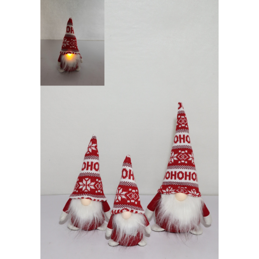 Artezan LED Christmas Gnome 25cm-LED Nose, 2xCR2032 incl.