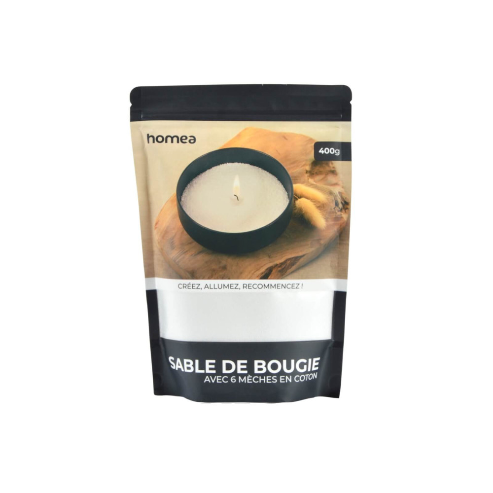 ΚΕΡΙΆ ΑΡΩΜΑΤΙΚΆ & ΔΙΑΚΟΣΜΗΤΙΚΆ SABLE DE BOUGIE AVEC 6 MECHES 400G BLANC 6SDC001BC