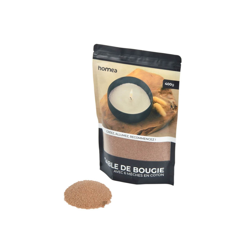 ΚΕΡΙΆ ΑΡΩΜΑΤΙΚΆ & ΔΙΑΚΟΣΜΗΤΙΚΆ SABLE DE BOUGIE AVEC 6 MECHES 400G NATUREL 6SDC001