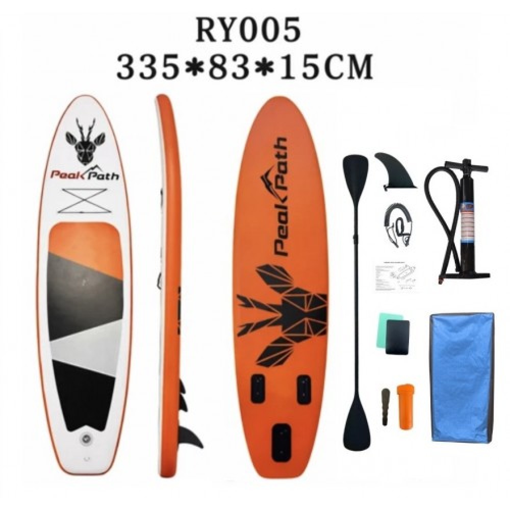 σανίδα SUP N-RY005 φουσκωτή με ΔΙΠΛΟ κουπί, αξεσουάρ και σακίδιο μεταφοράς, 335x83x15cm,