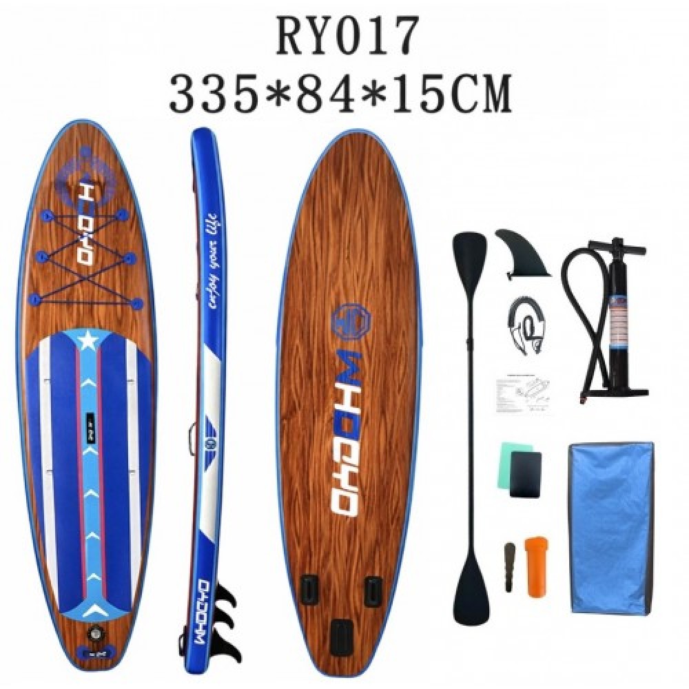 σανίδα SUP N-RY017 φουσκωτή με ΔΙΠΛΟ κουπί, αξεσουάρ και σακίδιο μεταφοράς, 335x84x15cm,