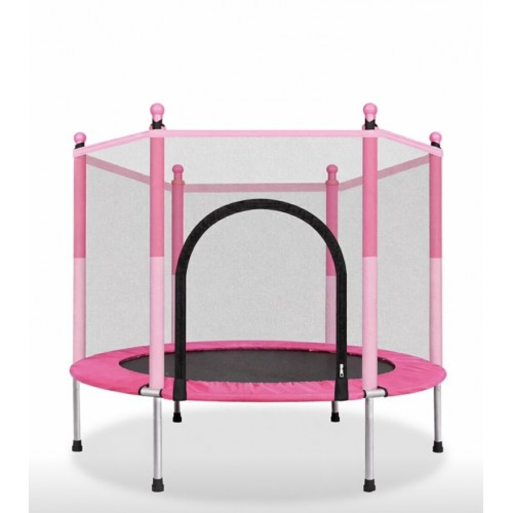 Τραμπολίνο Balance με δίχτυ προστασίας Διάμετρο 160cm και ύψος 120cm για μέγιστο βάρος έως 80 κιλά ΣΕ ροζ