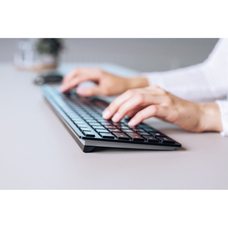 Bluetooth Πληκτρολόγιο Cherry KW 9100 SLIM Μαύρο Ισπανικό Qwerty