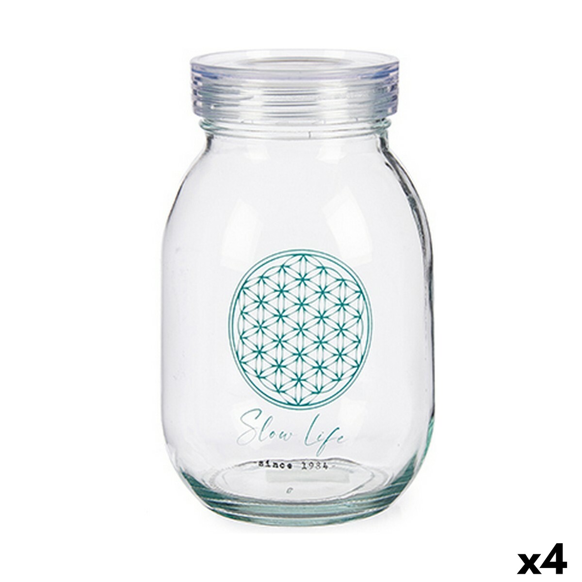 Σκάφος Slow Life Διαφανές Γυαλί (1800 ml) (4 Μονάδες)