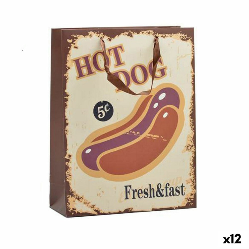 Χαρτοσακούλα Hotdog & Coffee 10 x 33 x 25,5 cm (12 Μονάδες)