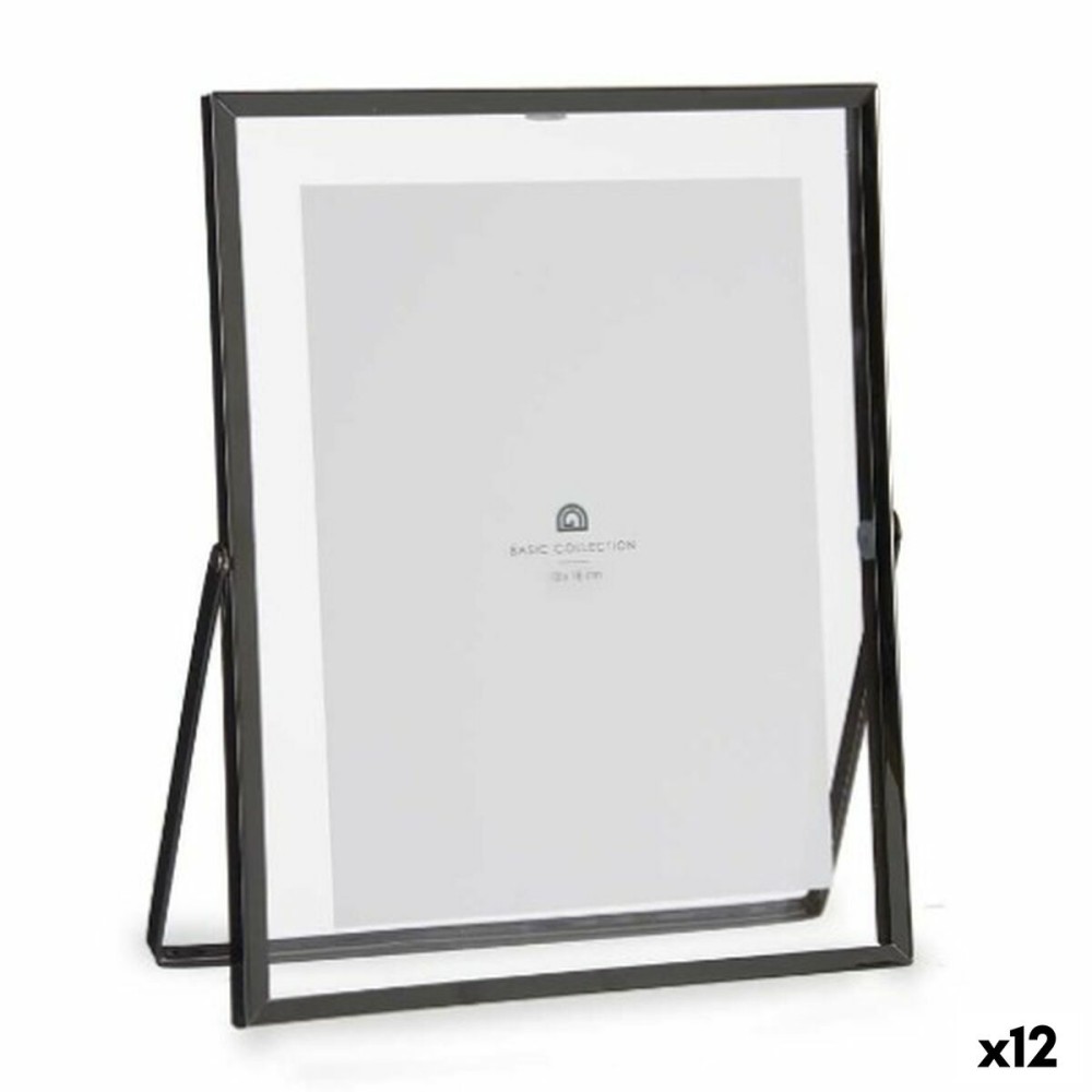 Κορνίζα Μαύρο Μέταλλο Γυαλί Πλαστική ύλη 18,5 x 1 x 23 cm (12 Μονάδες)