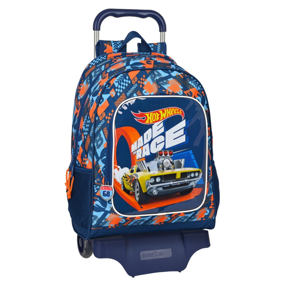 Σχολική Τσάντα με Ρόδες Hot Wheels Speed club Πορτοκαλί (32 x 42 x 14 cm)