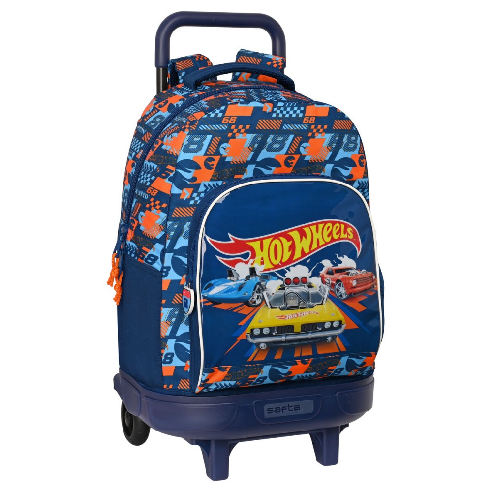 Σχολική Τσάντα με Ρόδες Hot Wheels Speed club Πορτοκαλί 33 X 45 X 22 cm