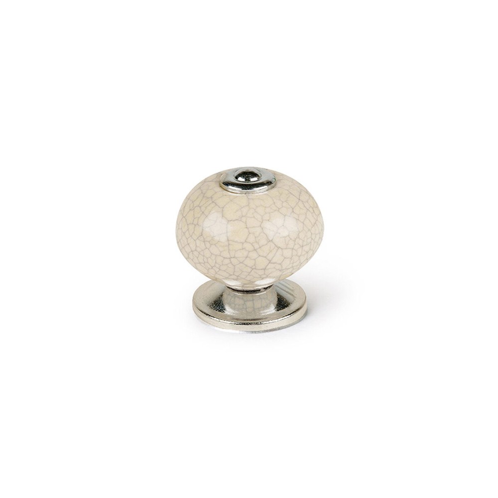 Κουμπί Rei Στρόγγυλο Λευκό Πορσελάνη 4 Τεμάχια (Ø 4 x 3,6 cm)