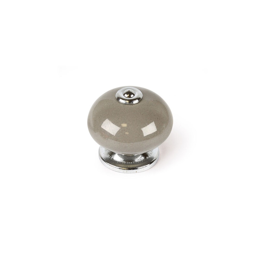 Κουμπί Rei e517 Στρόγγυλο Πορσελάνη Γκρι Μέταλλο 4 Μονάδες (Ø 40 x 36 mm)