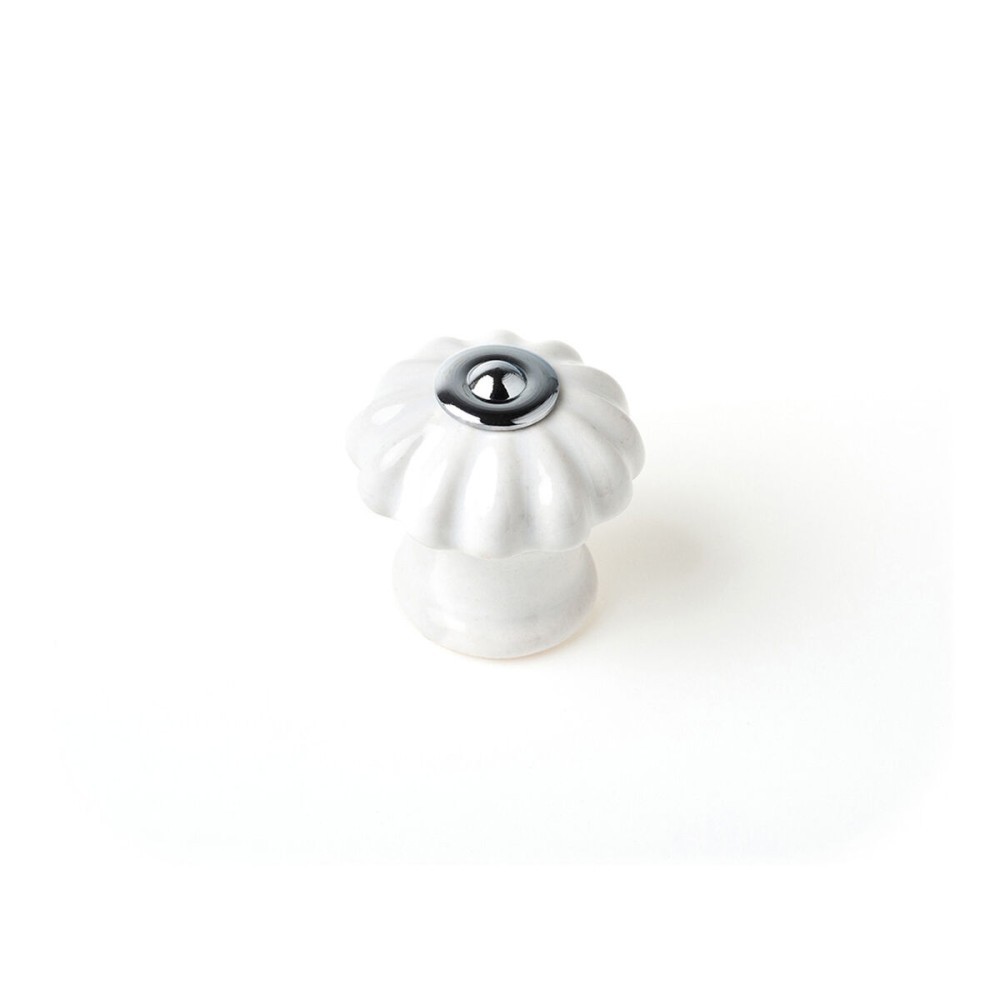 Κουμπί Rei e524 Στρόγγυλο Πορσελάνη Μέταλλο Λευκό 4 Μονάδες (Ø 28 x 27 mm)