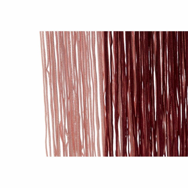 Hengende speil DKD Home Decor Βουργουνδίας Ανοιχτό Ροζ Ξύλο Μέταλλο Κρόσσια 33,5 x 1 x 54 cm (x2)