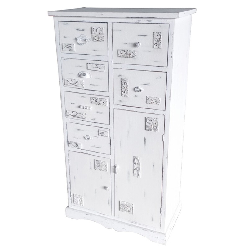Σιφονιέρα DKD Home Decor Ξύλο Λευκό Φθαρμένο (69 x 38 x 130 cm)